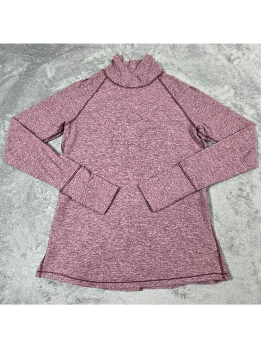Lululemon Warm Your Core Long Sleeve Tee Size 6 Heathered Bordeaux Drama - Picture 4 of 11